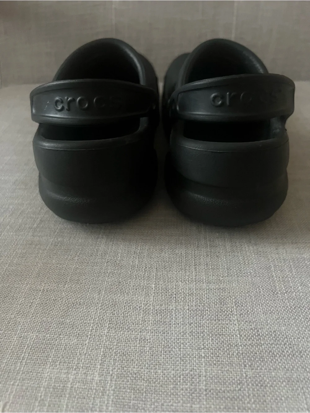 CROCS Classic Black Clogs, Mens 10, Heel Strap, outdoors casual